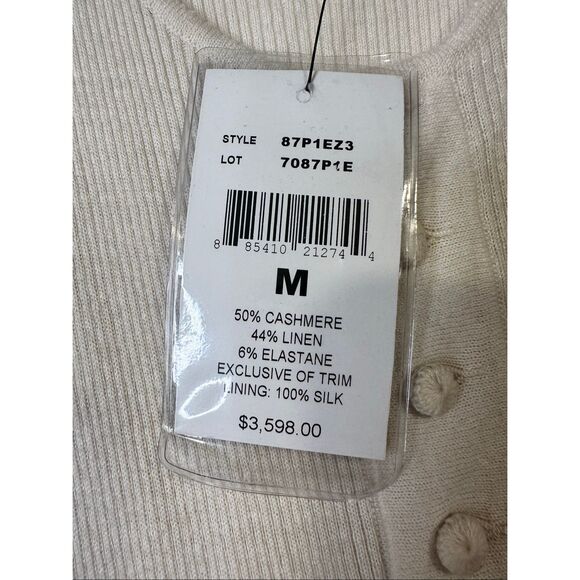 Ralph Lauren Purple Label Ivory Cashmere Linen Silk Knit Dress Size M, NWT - Picture 5 of 9